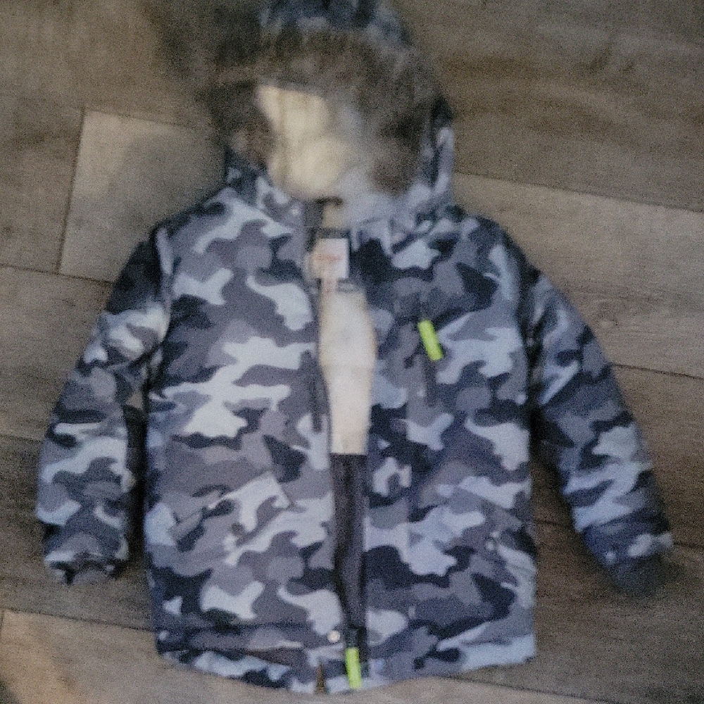 Cat & Jack Camouflage Jacket with White Fleece